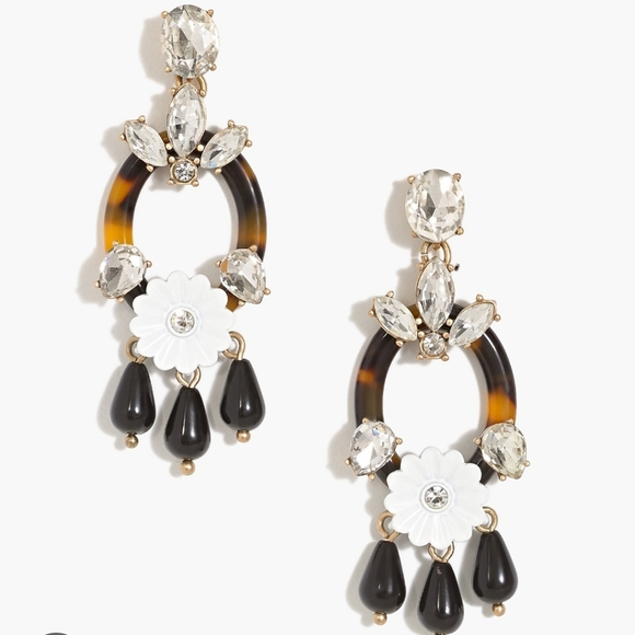J. Crew Jewelry - New J. Crew Tortoise Flower Statement Earrings